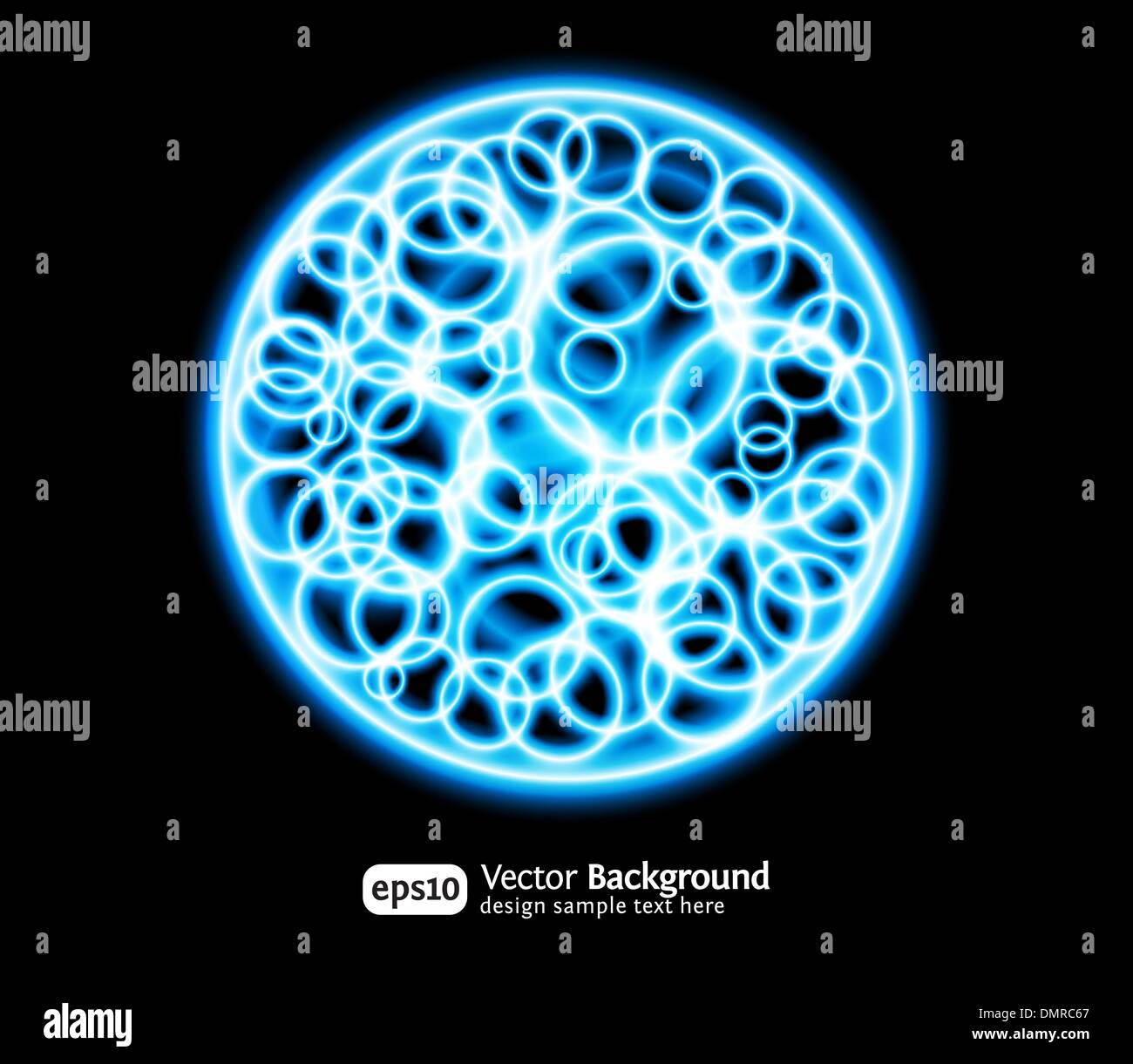 Eps10 effets lumineux bleu fond rond Illustration de Vecteur