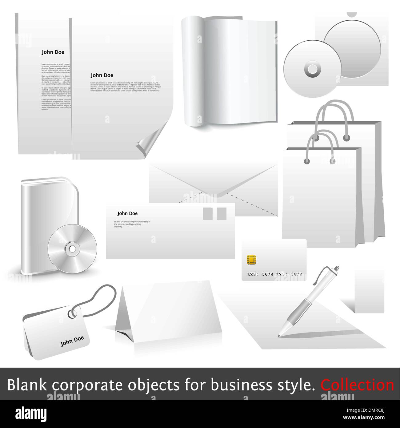 Pour les objets en blanc style professionnel Illustration de Vecteur