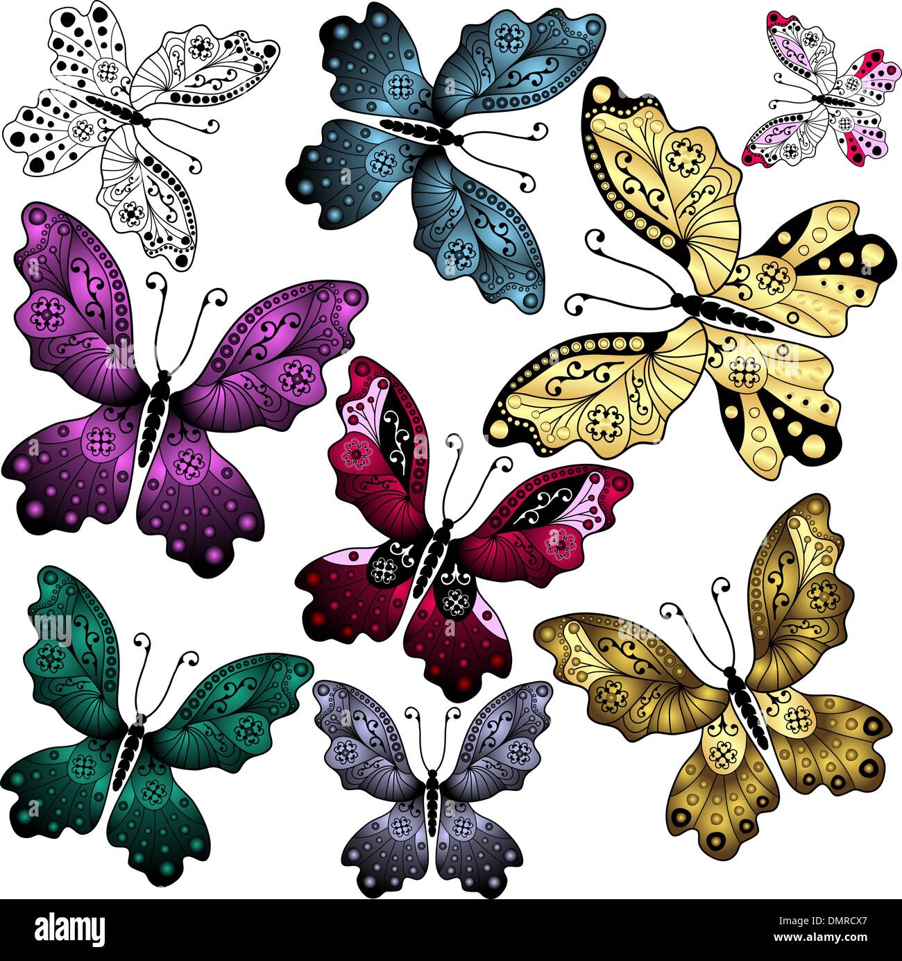 Résumé jeu de papillons Illustration de Vecteur