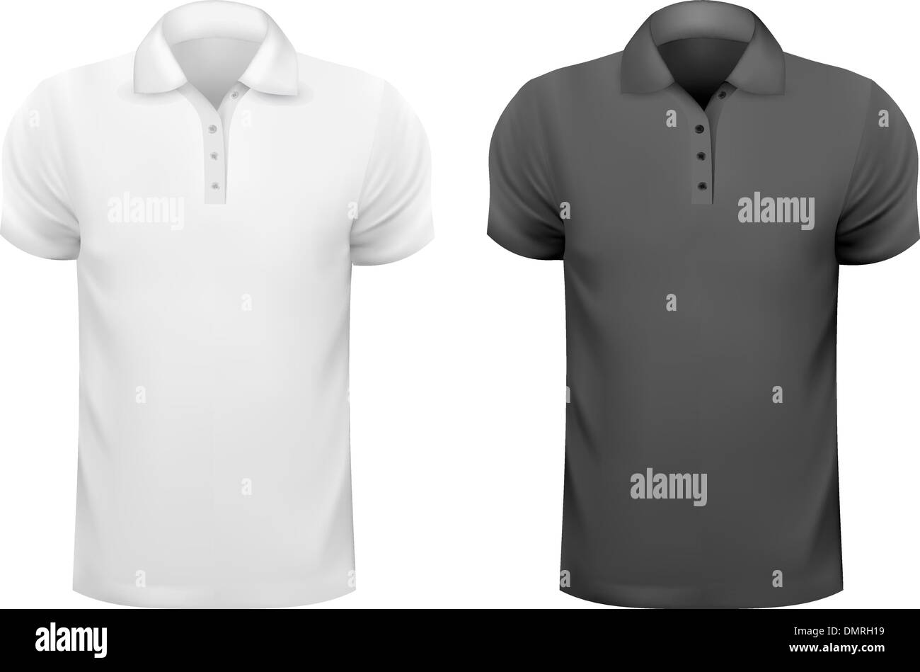 Les hommes en noir et blanc T-shirts. Modèle de conception. Vector illustrati Illustration de Vecteur