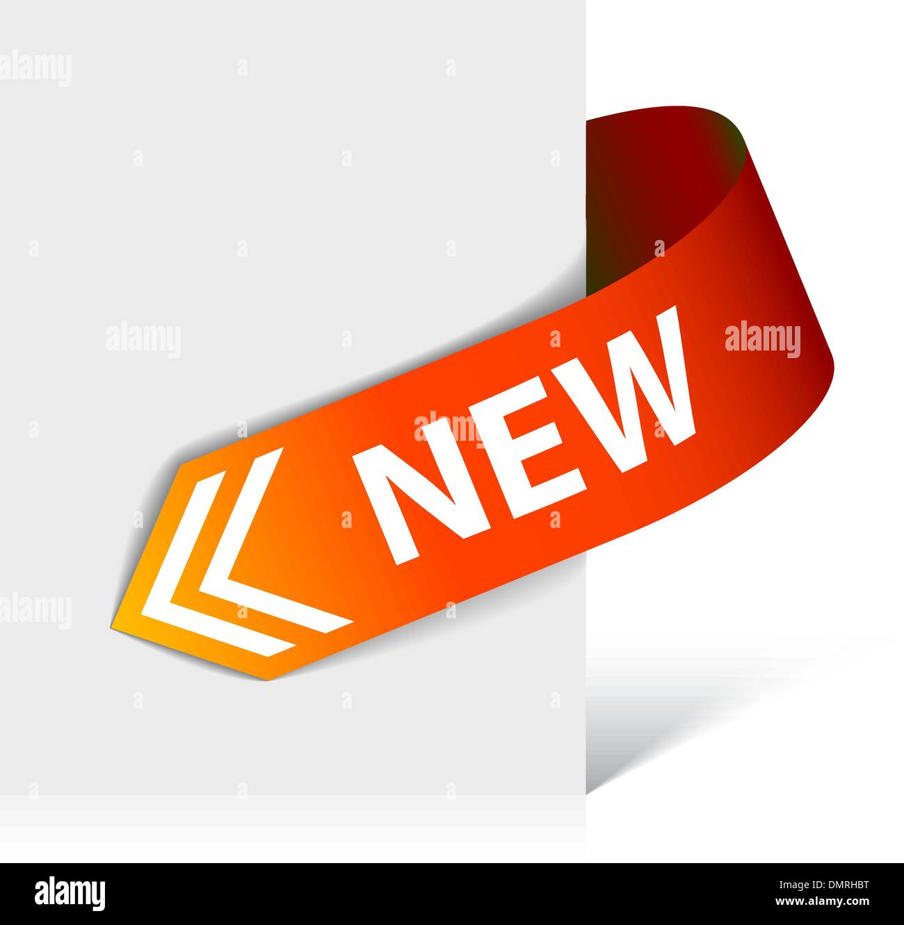 Nouveau coin rouge flèche - ruban Illustration de Vecteur