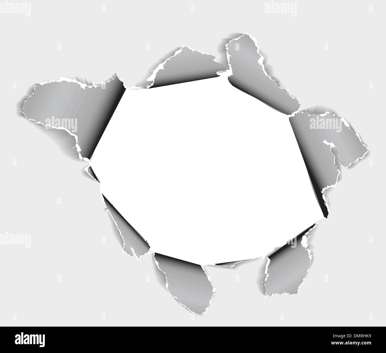 Trou dans la feuille de papier Illustration de Vecteur