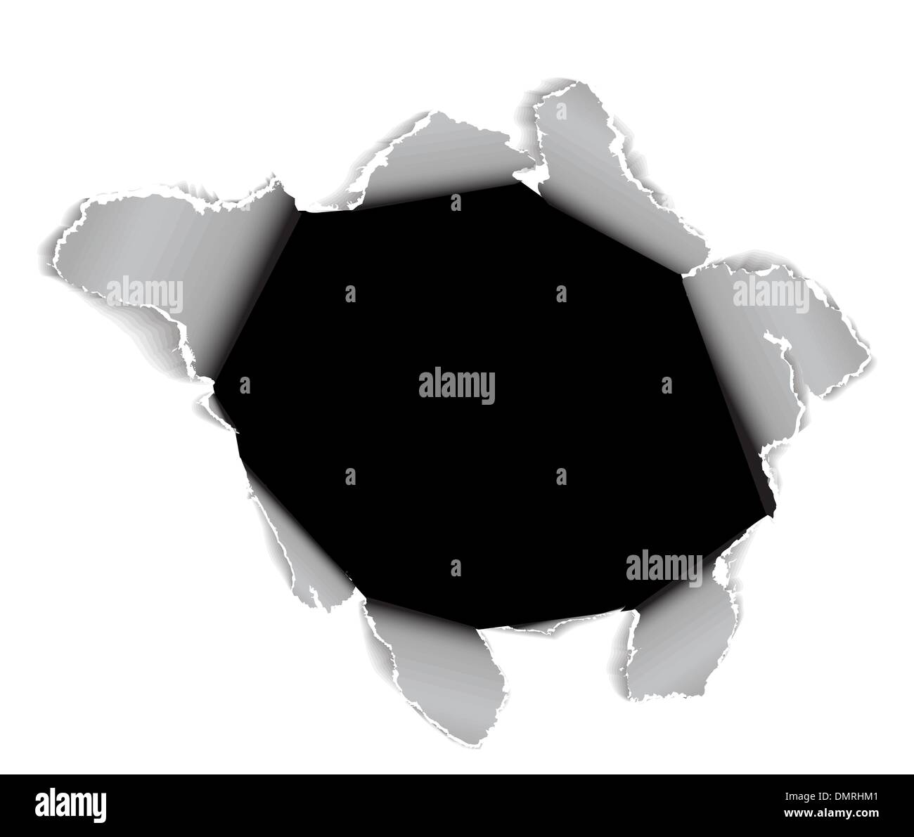 Trou dans la feuille de papier Illustration de Vecteur