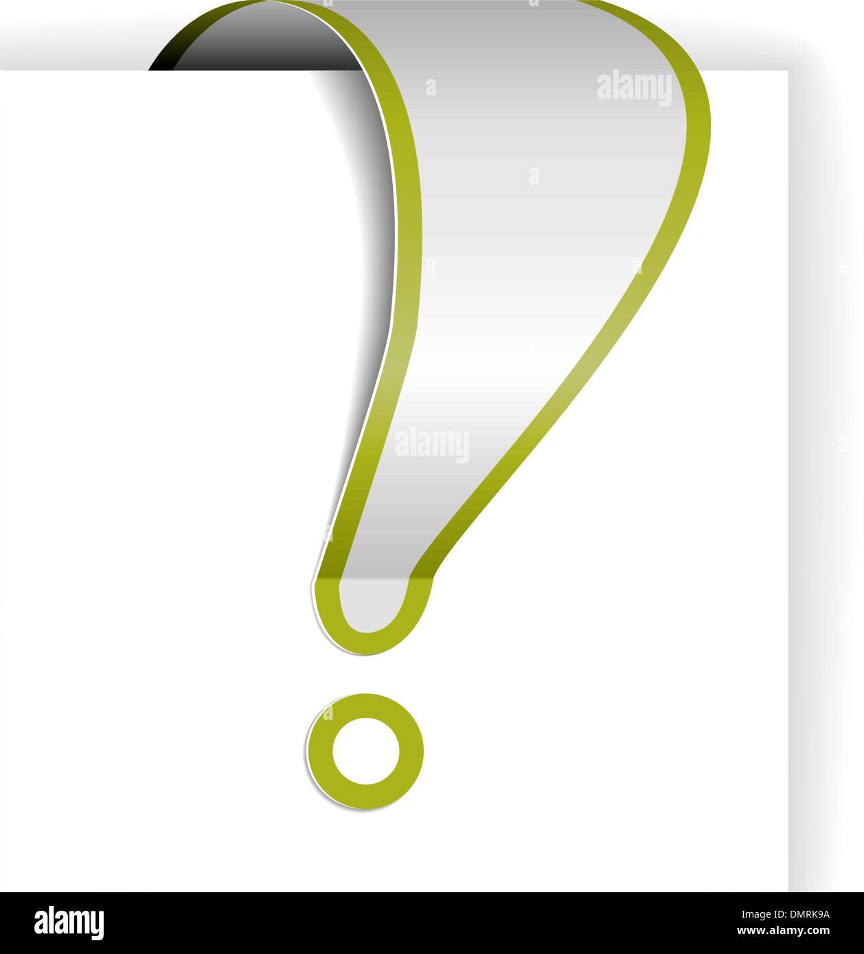 Point d'exclamation blanc avec bordure verte Illustration de Vecteur