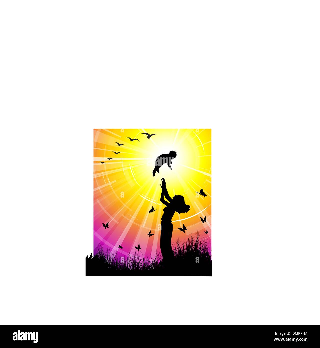 Famille amour - femme et enfant Illustration de Vecteur