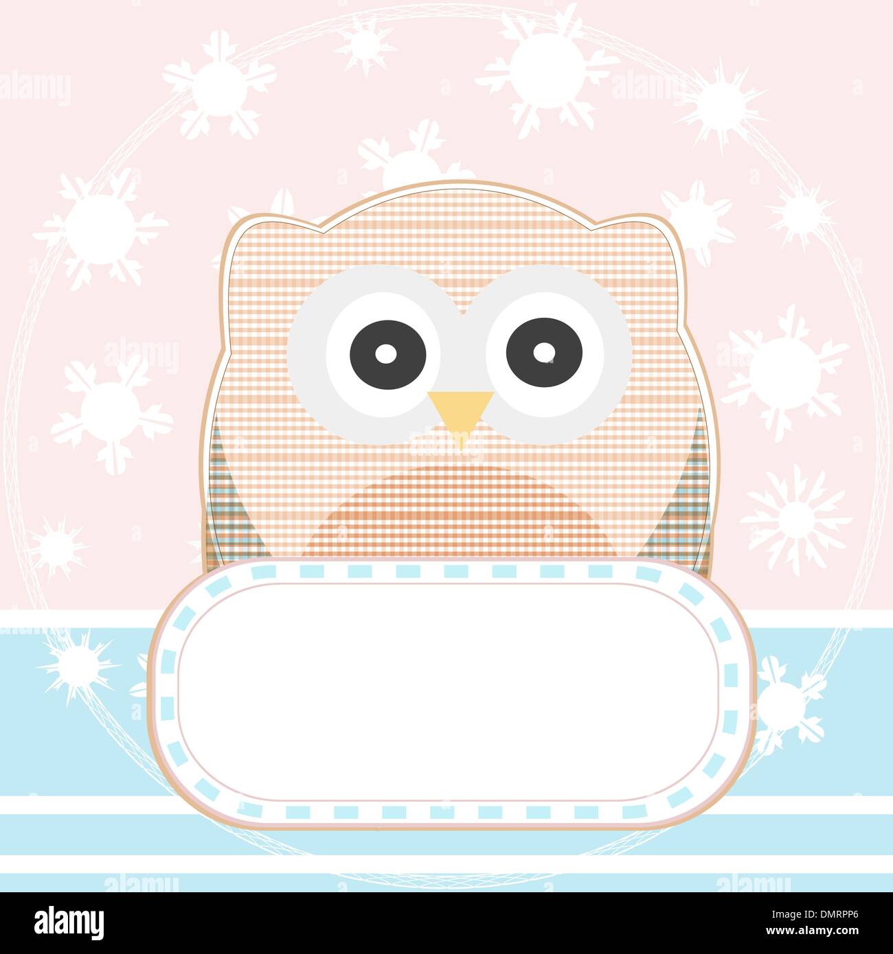 Cute owl avec un arrière-plan vide vide sign vector Illustration de Vecteur