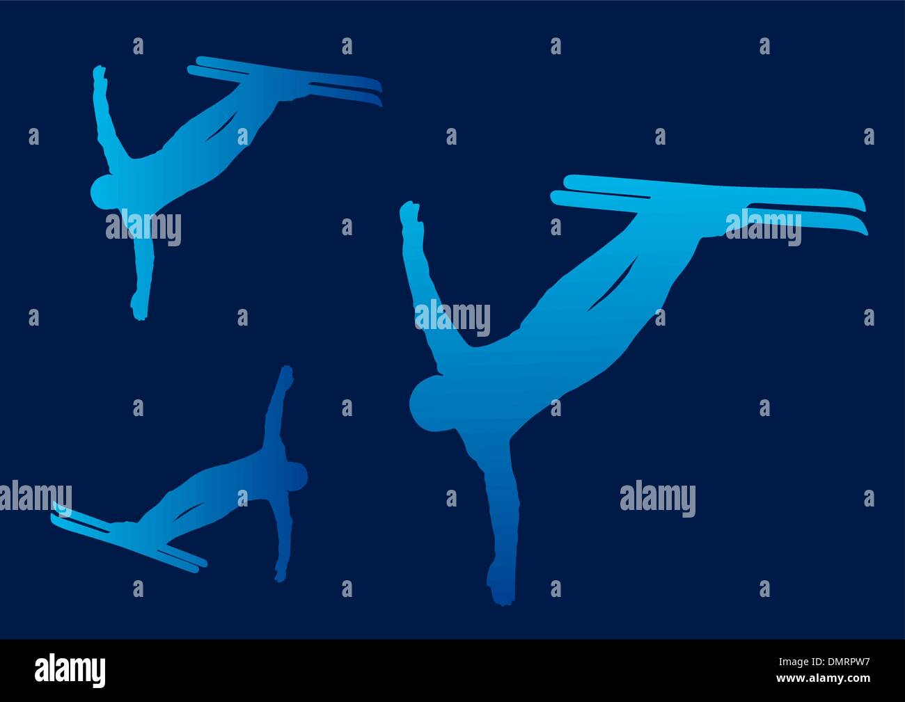 Ski Freestyle Silhouettes vecteur Illustration de Vecteur
