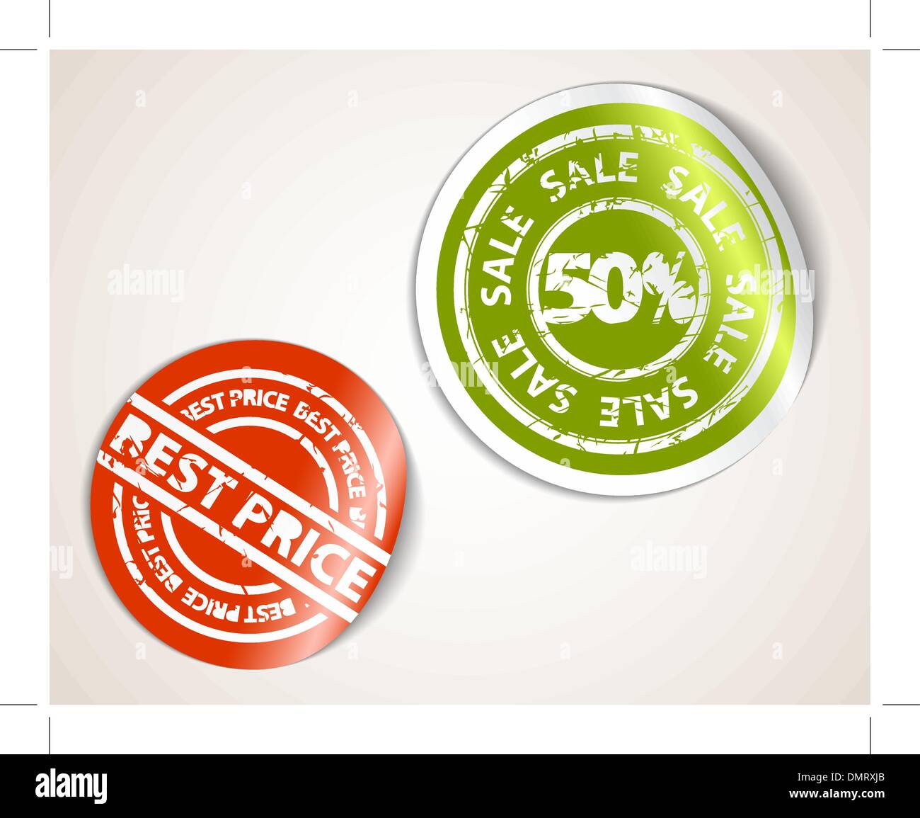 Jeu d'étiquettes badges et autocollants à vendre et meilleur prix Illustration de Vecteur