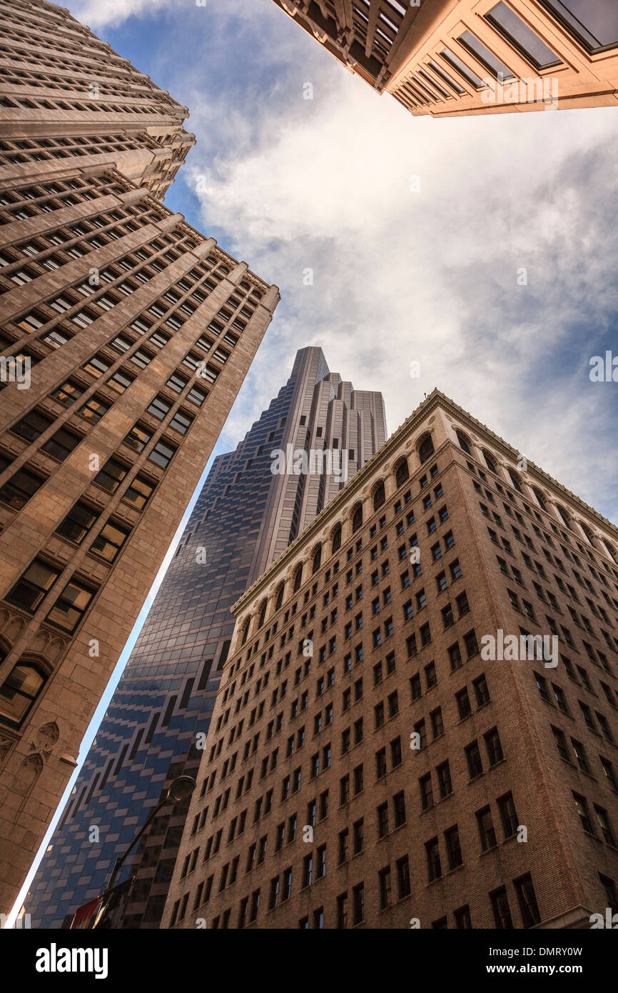 Gratte-ciel dans le quartier financier, San Francisco,California,USA Banque D'Images