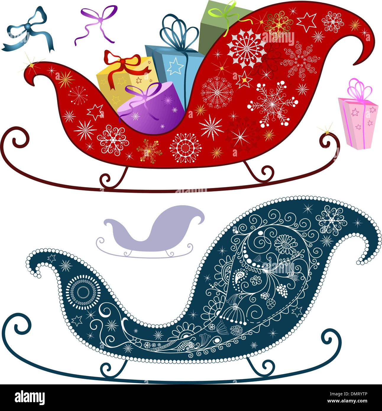 Définir les éléments de Noël Illustration de Vecteur