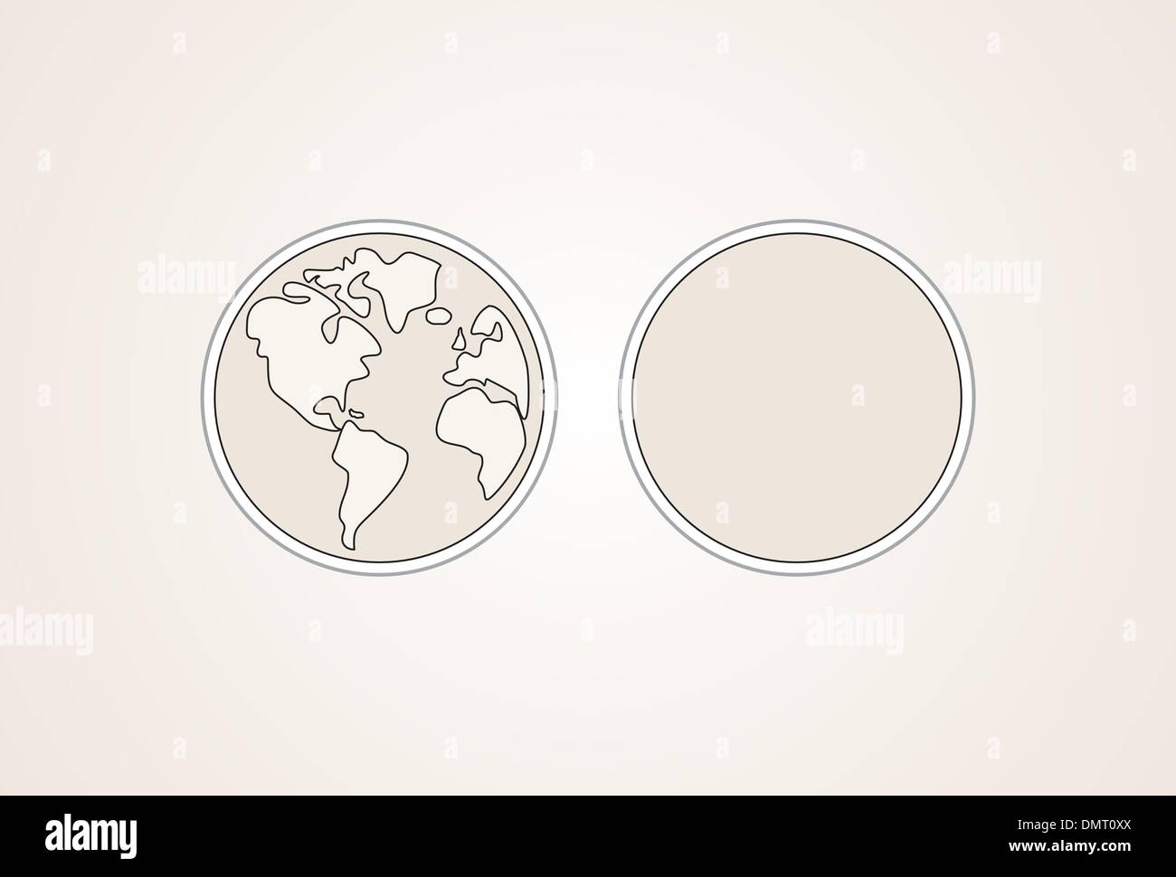 Doodle vecteur world globe isolé sur fond beige Illustration de Vecteur