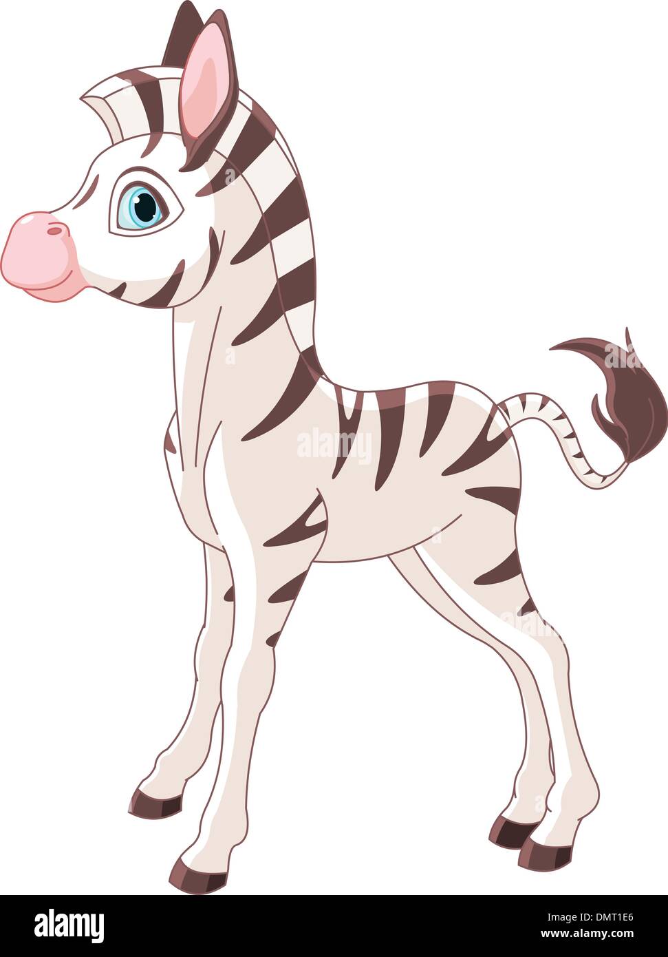 Zebra joli poulain Illustration de Vecteur