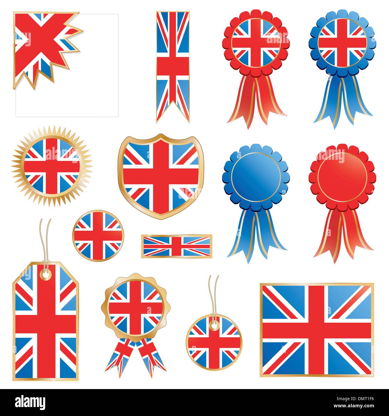 Grande-bretagne drapeaux et rosaces Illustration de Vecteur