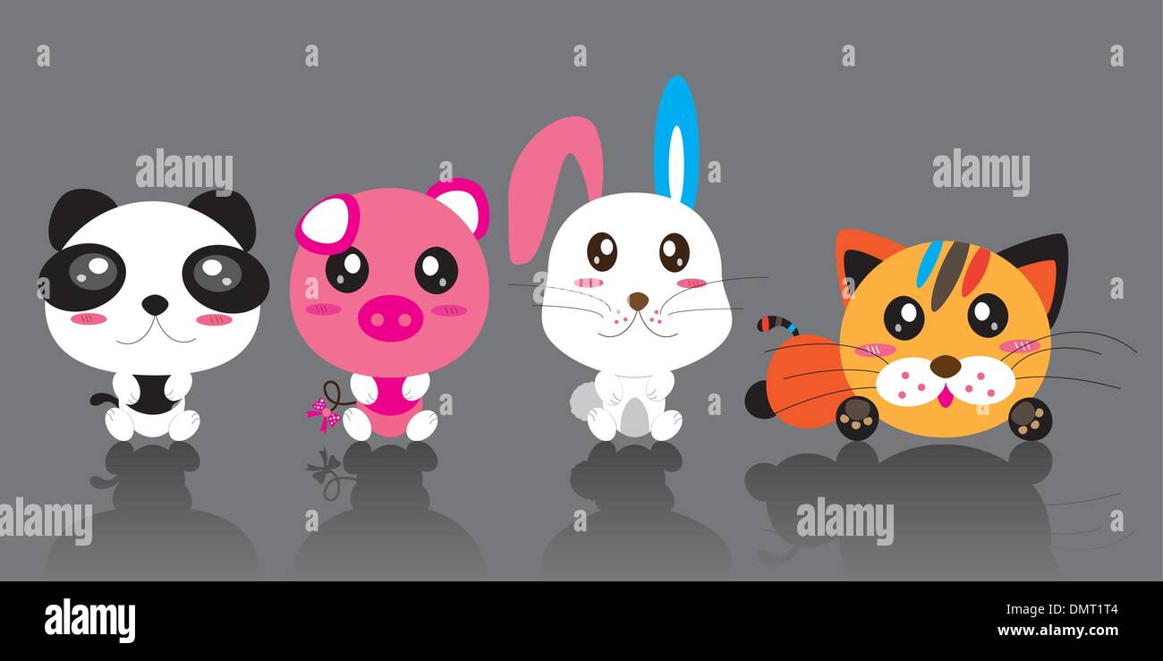 Animaux de dessin animé Illustration de Vecteur