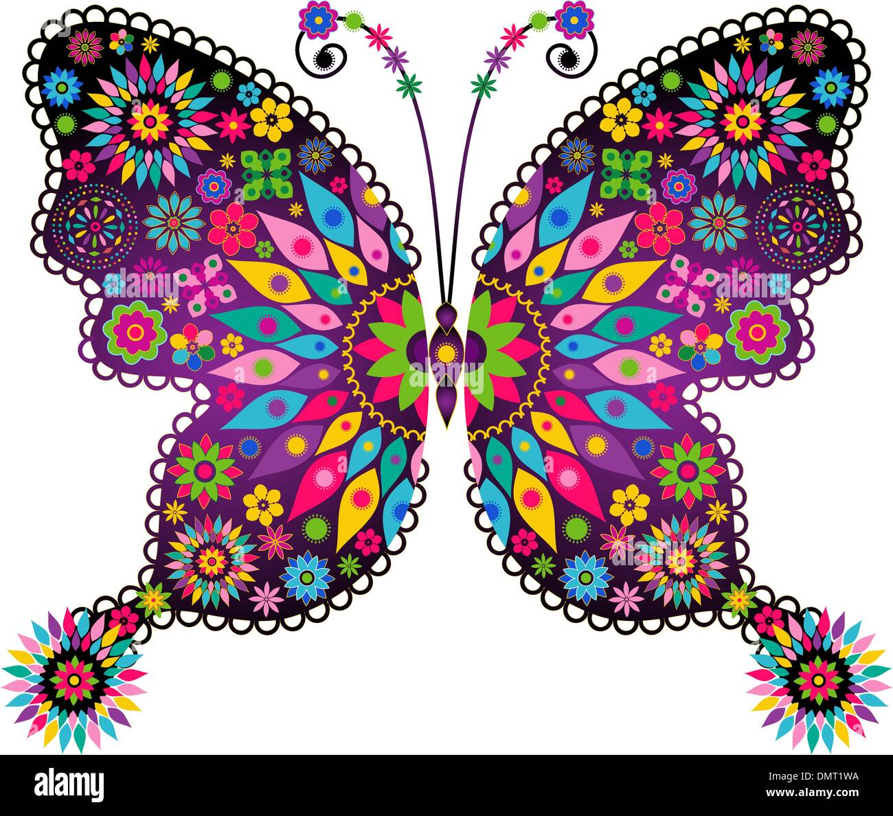 Vivid vintage butterfly Fantasy Illustration de Vecteur