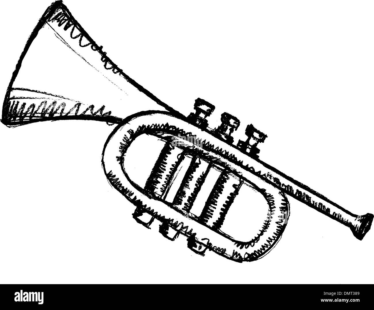Horn, instrument de musique Illustration de Vecteur