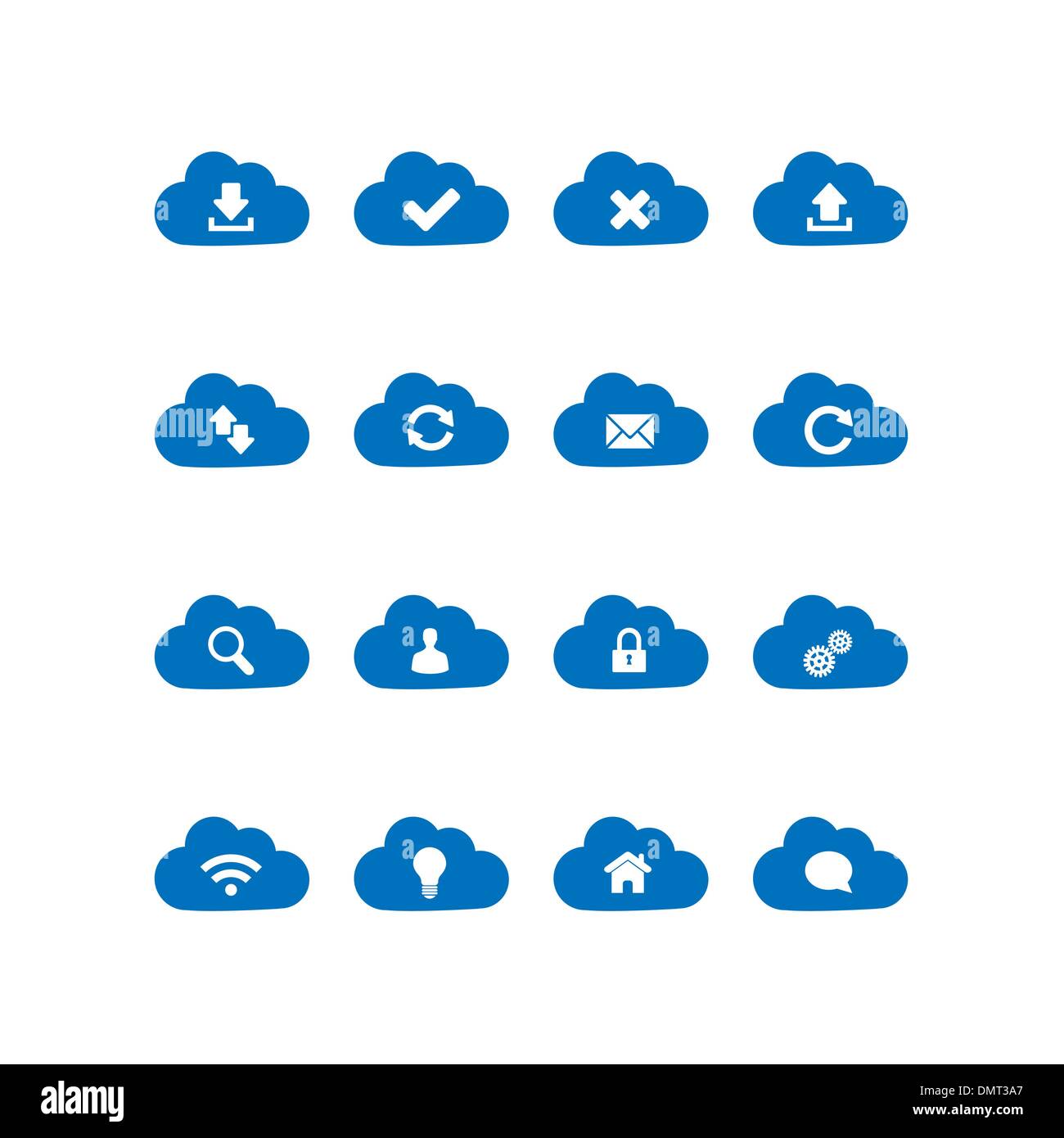 Icônes de cloud computing Illustration de Vecteur