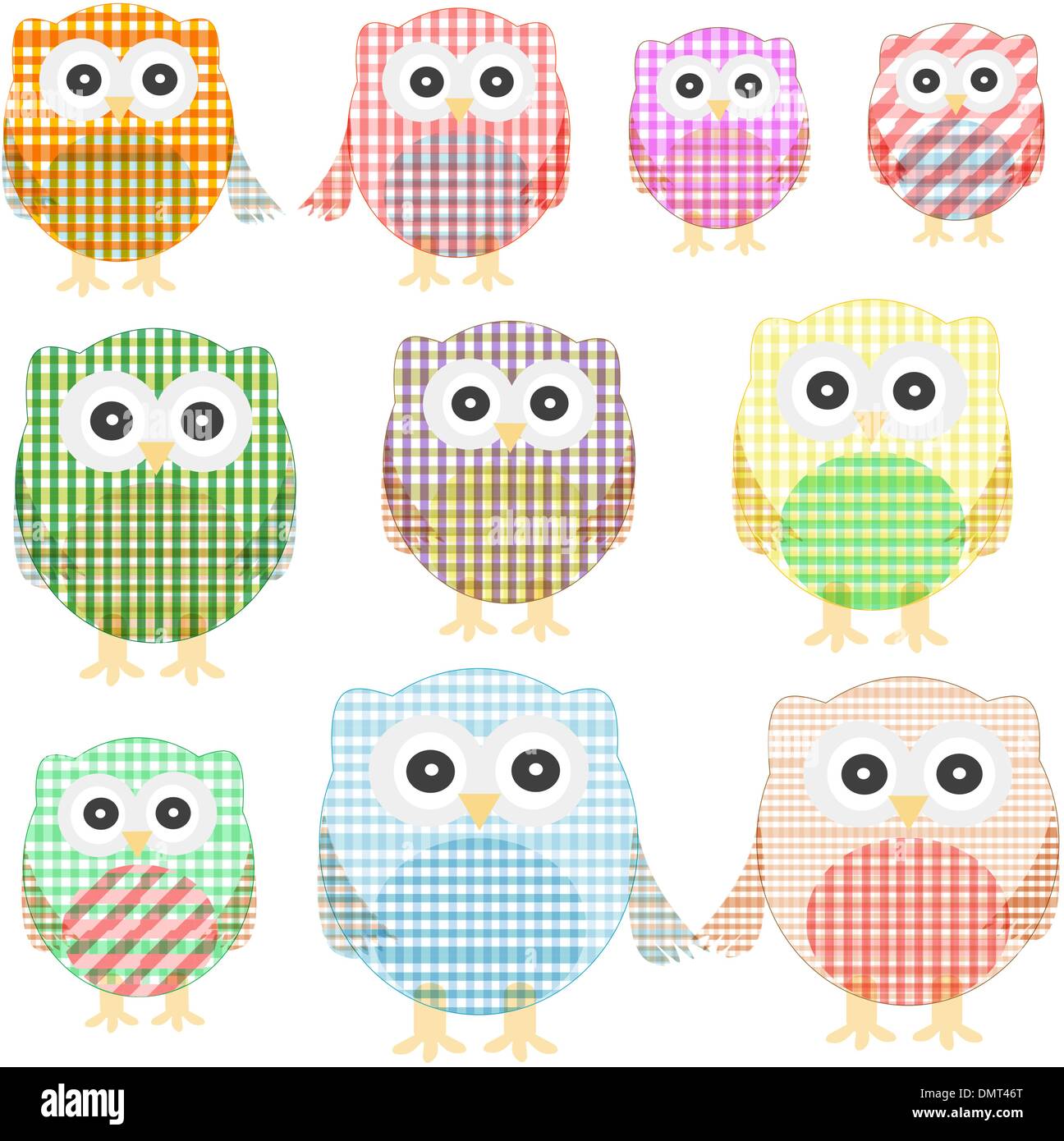 Owl set isolé sur blanc. Vector illustration Illustration de Vecteur