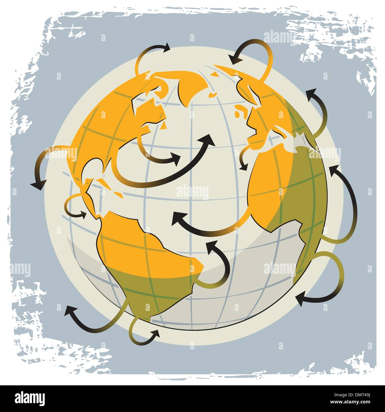 Globe et flèches Illustration de Vecteur
