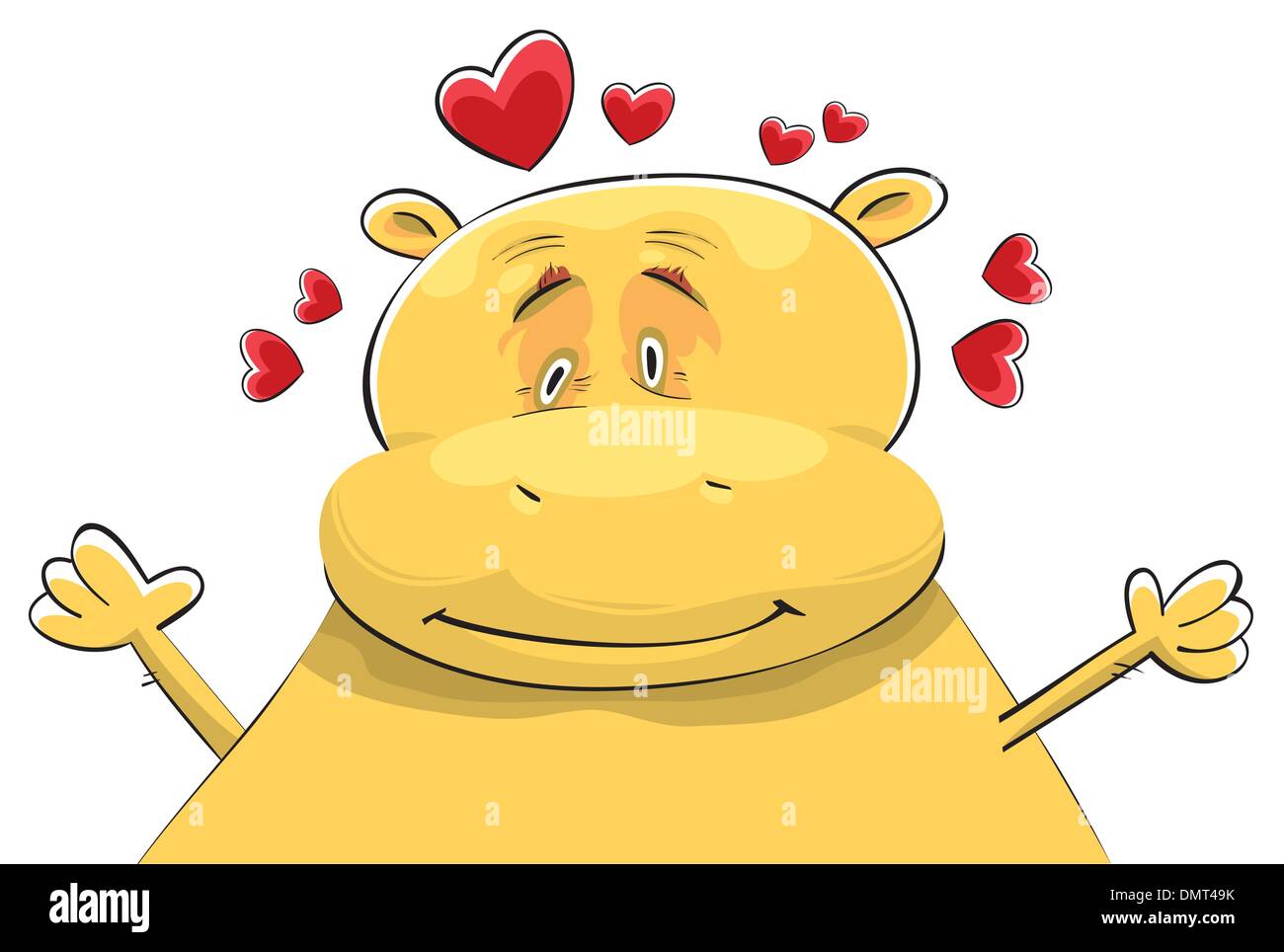 Hippopotame heureux en amour Illustration de Vecteur