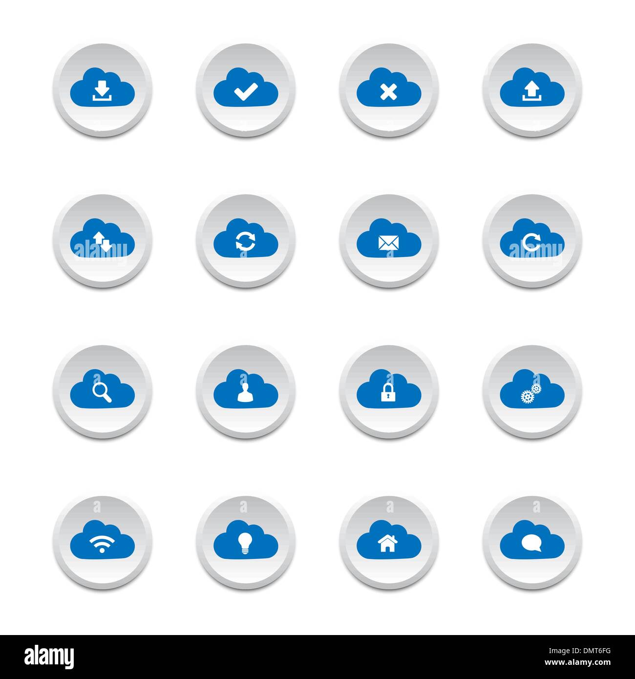 Boutons de cloud computing Illustration de Vecteur