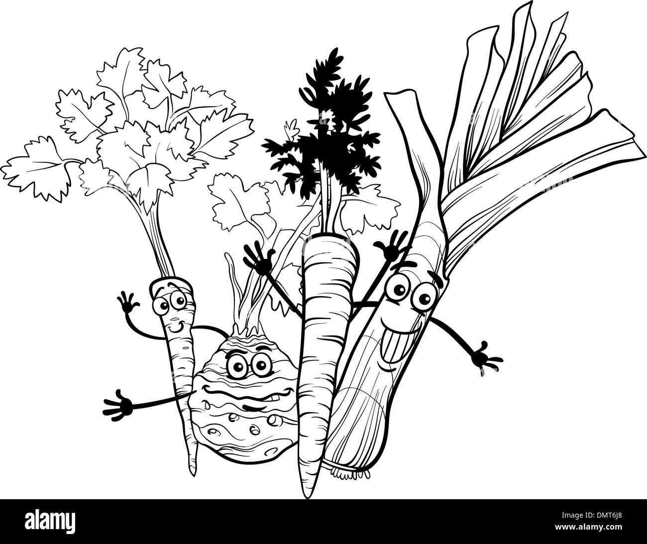 Soupe de légumes pour dessin à colorier Illustration de Vecteur