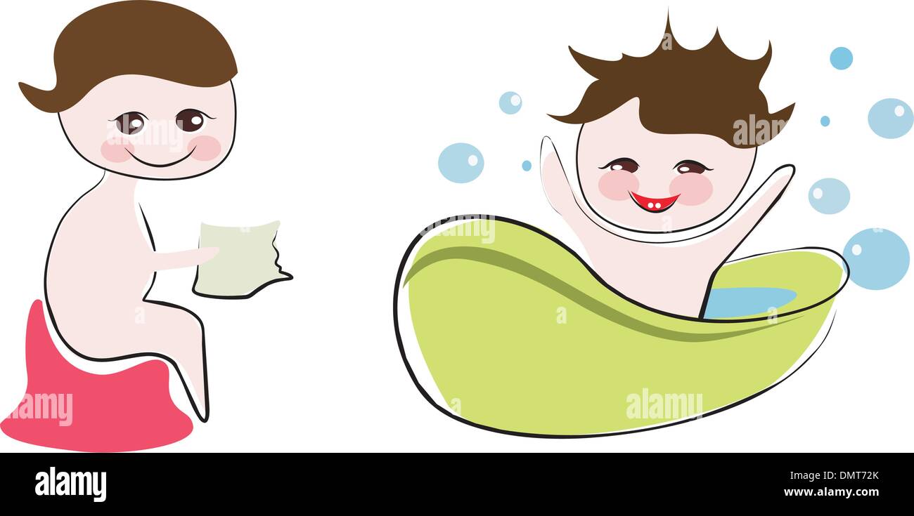 Wc Et Salle De Bains Symboles Droles Image Vectorielle Stock Alamy