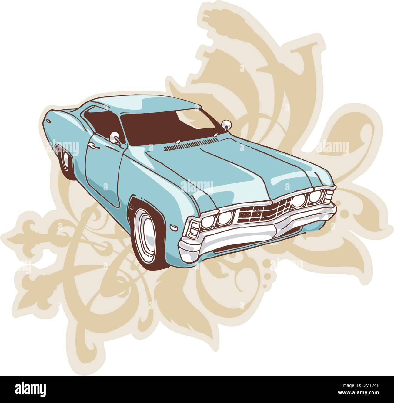 Chevrolet Impala Low-rider. Illustration de Vecteur