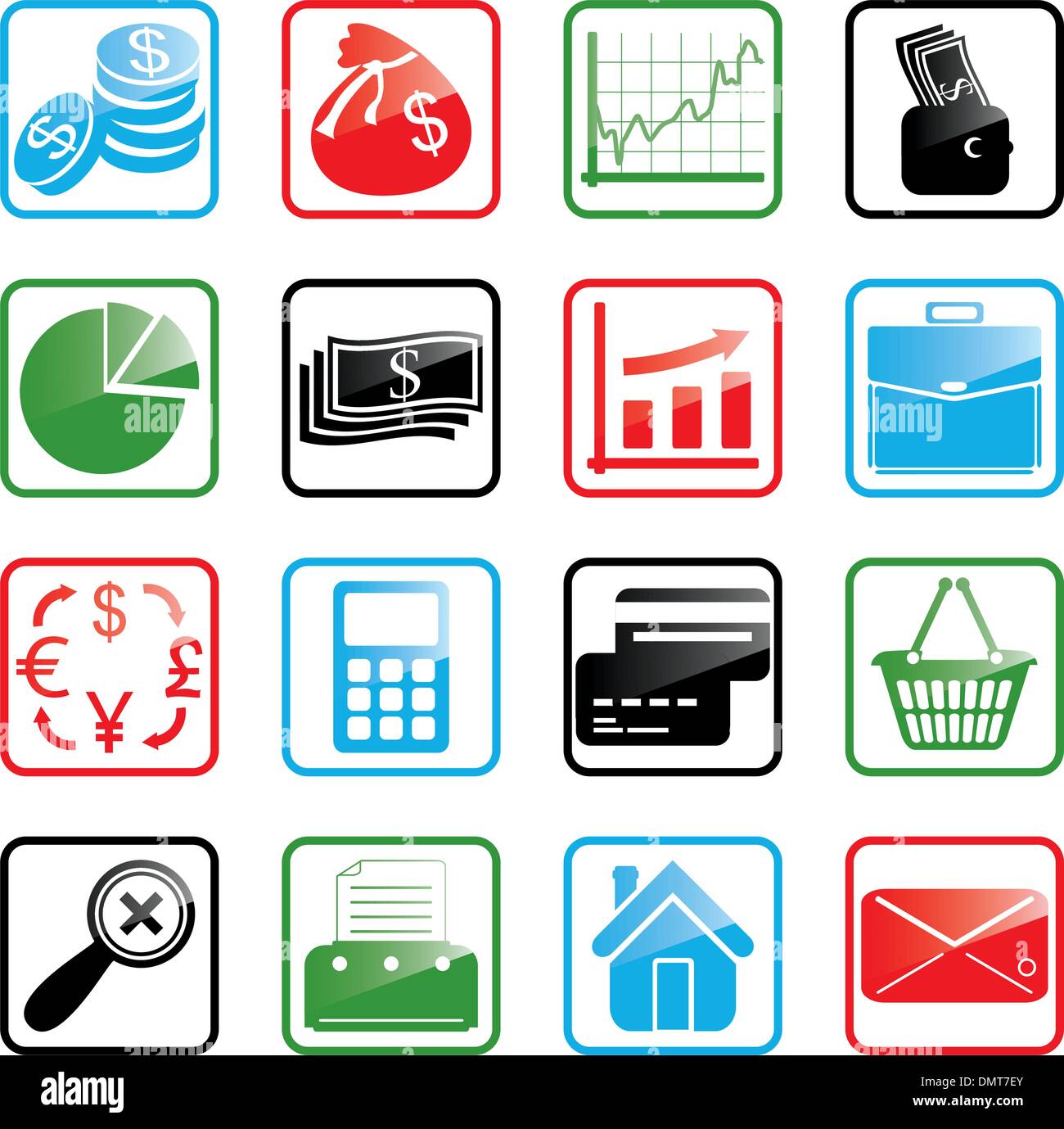 Finances Icon Set Illustration de Vecteur
