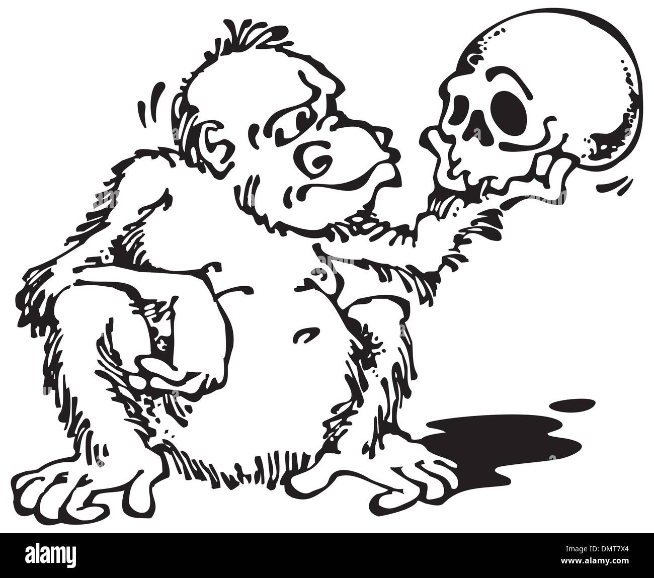 Noir, crâne et singe Illustration de Vecteur