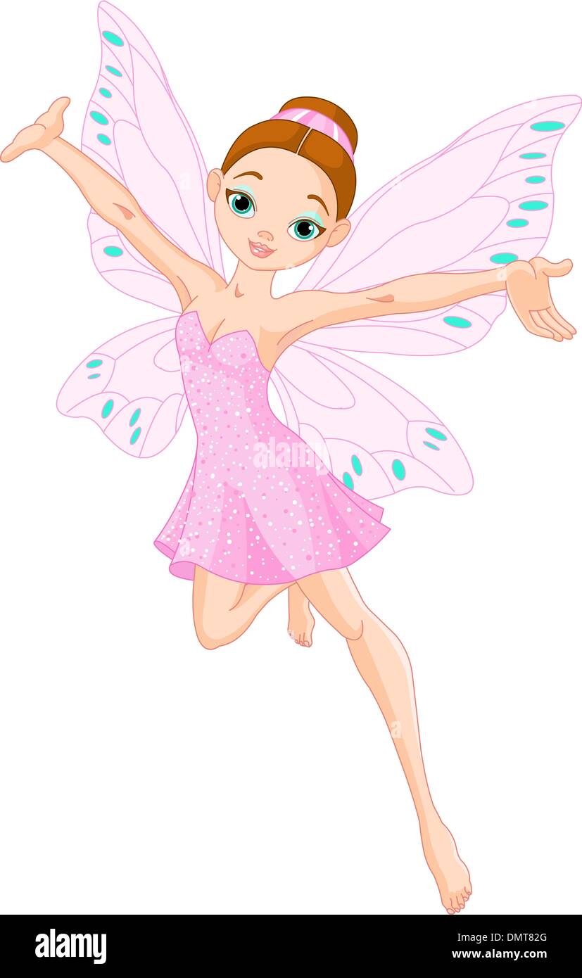 Cute pink fairy Illustration de Vecteur