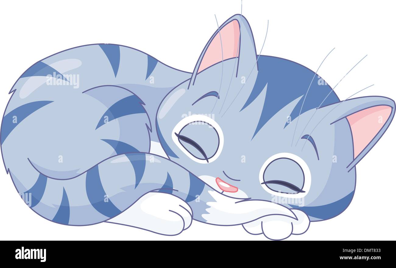 Chat qui dort cartoon Banque d'images vectorielles - Page 2 - Alamy