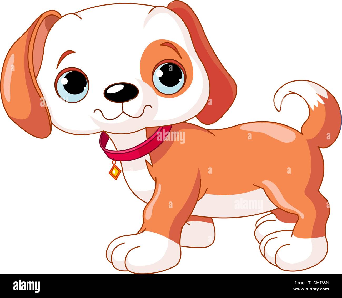 Chiot mignon walking Illustration de Vecteur