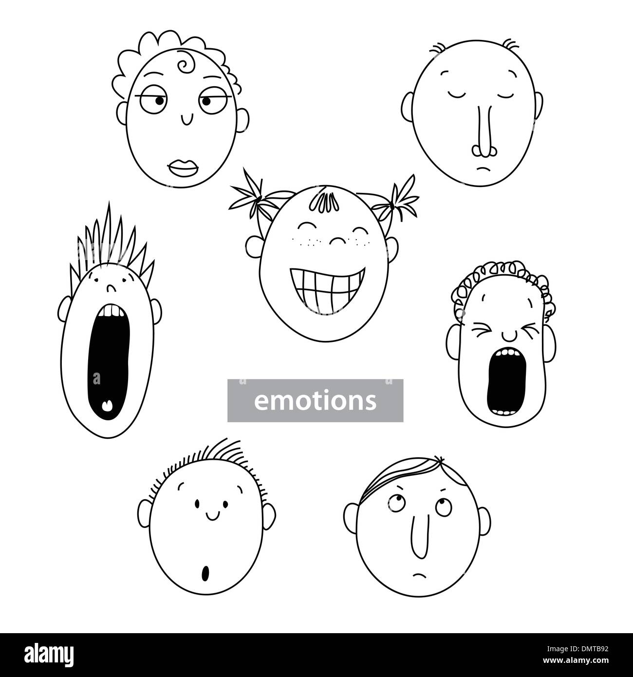 Emotion - personnes-vector-set Illustration de Vecteur