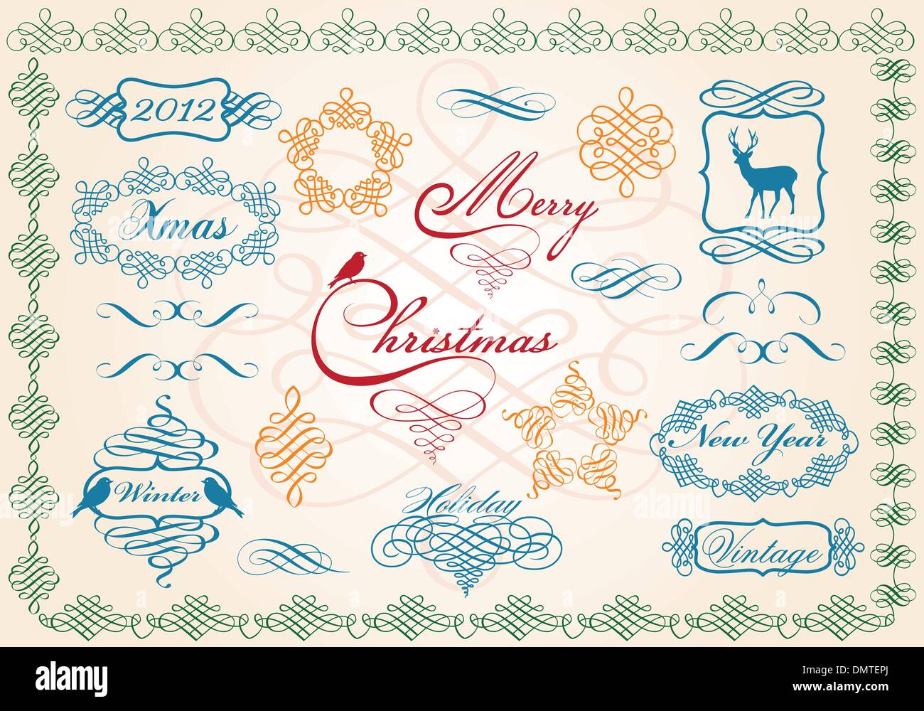 Images de Noël et des frontières, vector Illustration de Vecteur