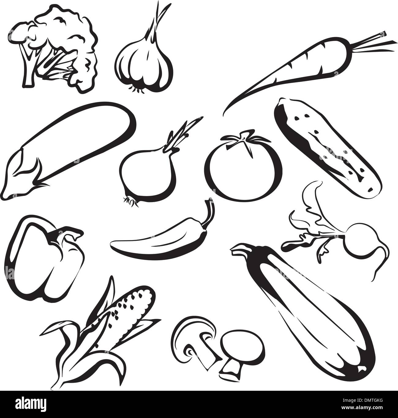 Légumes icon set Illustration de Vecteur