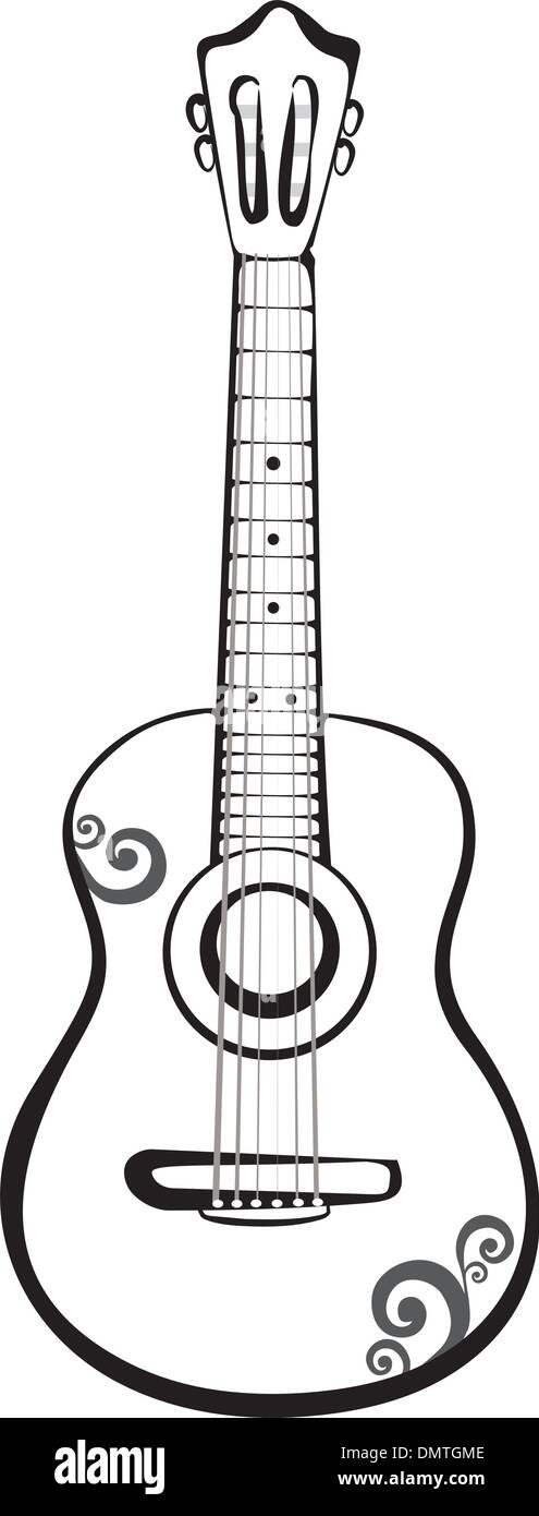 Guitare classique acoustique Illustration de Vecteur