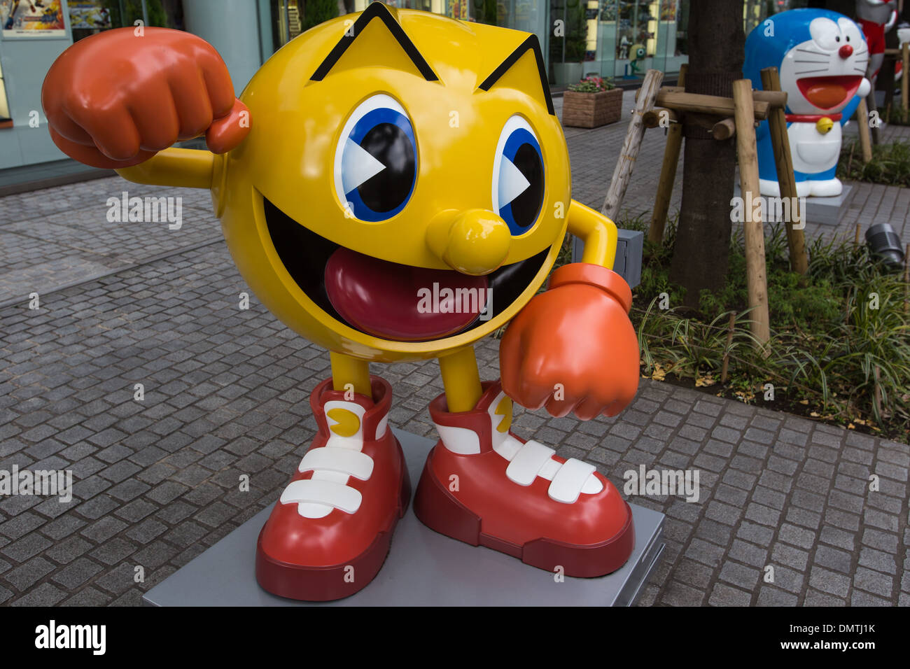 Pac-Man est un caractère par la société d'animation Namco, introduite pour la première fois dans le jeu d'arcade Pac-Man en 1980 Banque D'Images