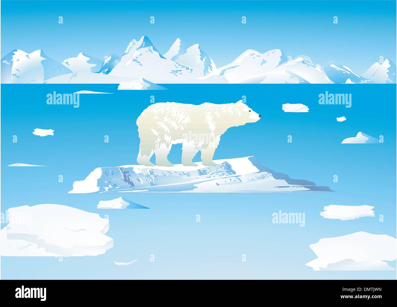 Les ours polaires et les icebergs Illustration de Vecteur
