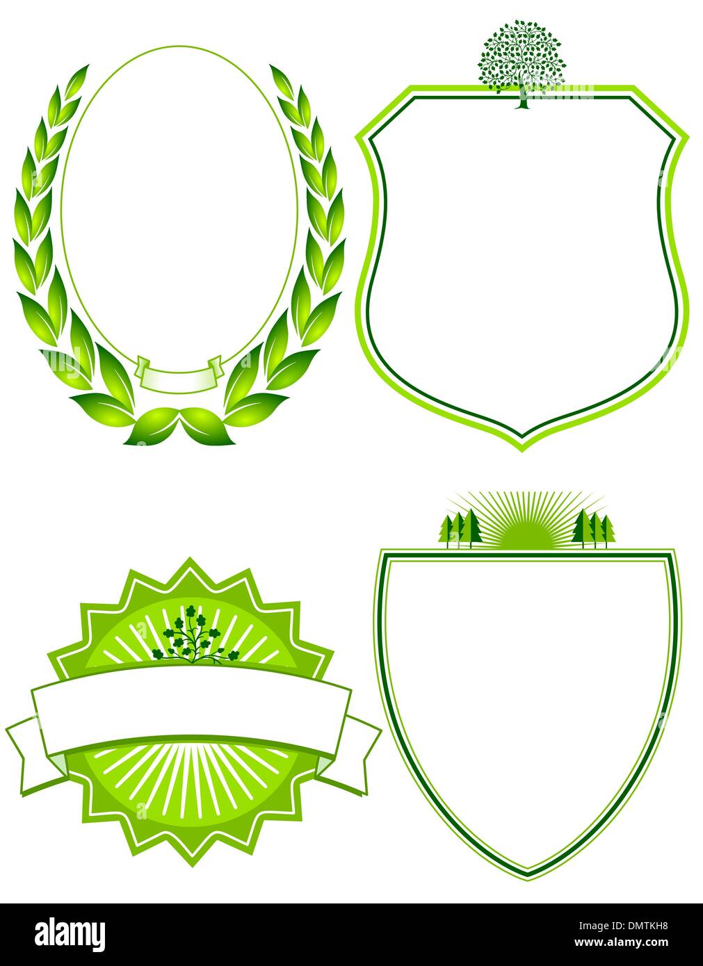 Quatre armes écologiques et signes Illustration de Vecteur