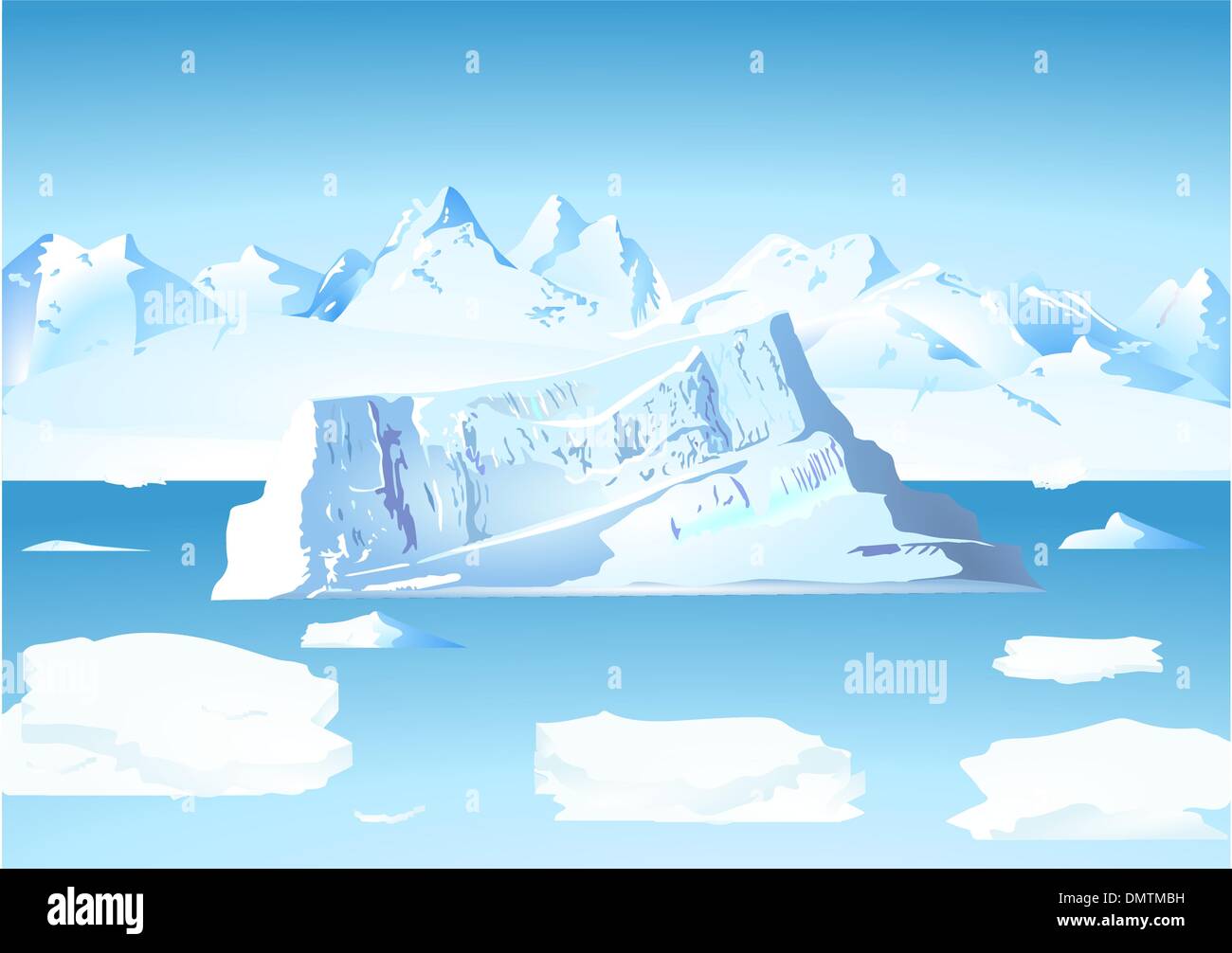 Glaciers et Icebergs Illustration de Vecteur