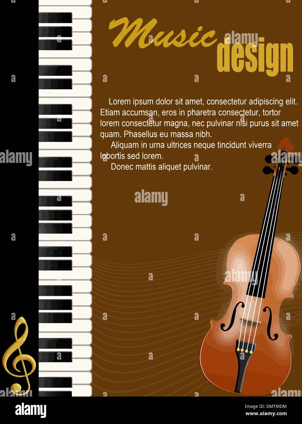 Poster avec piano et violon Illustration de Vecteur