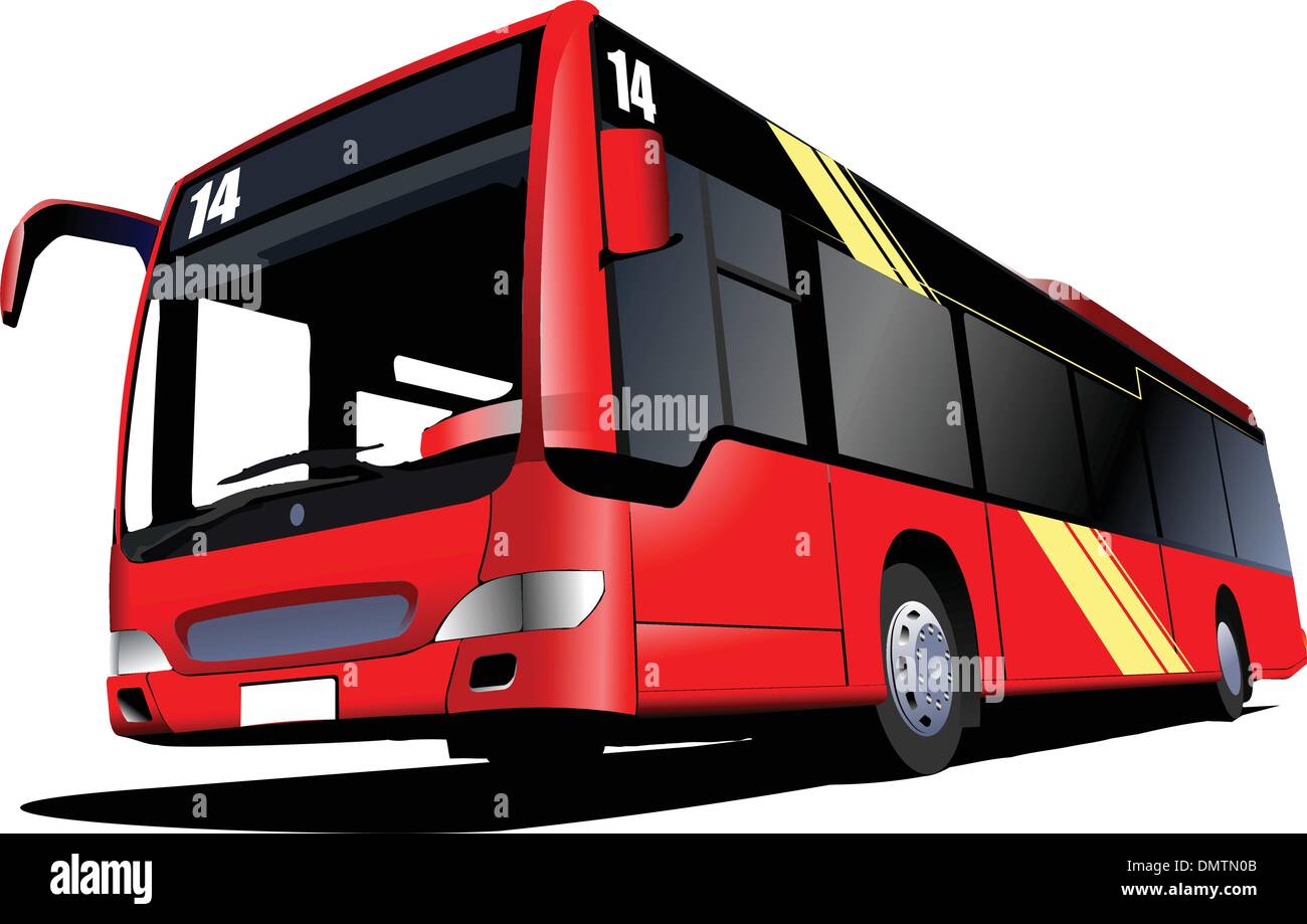 Bus de la ville rouge. Coach. Vector illustration Image Vectorielle ...