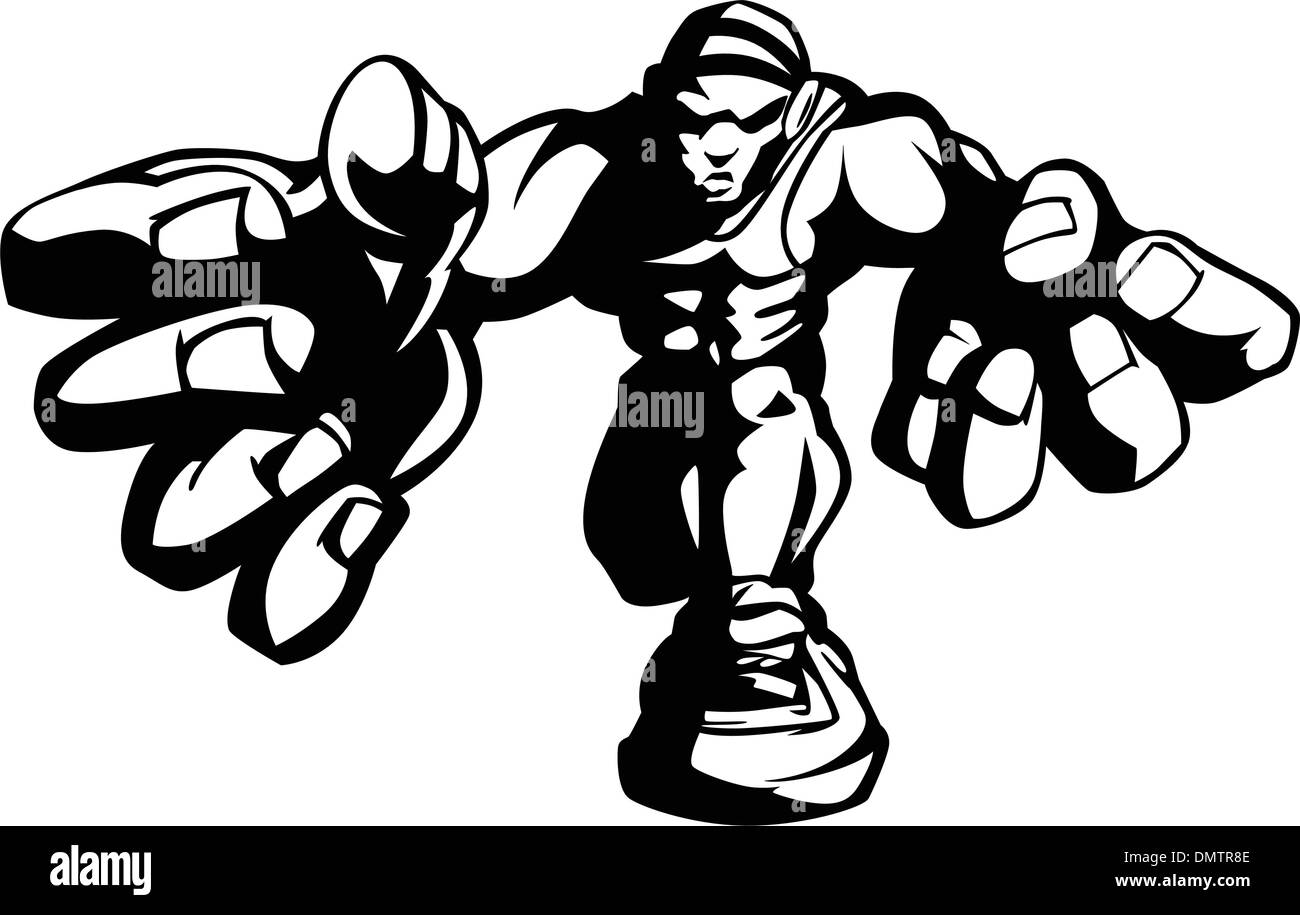 Wrestler Cartoon Image vectorielle Illustration de Vecteur
