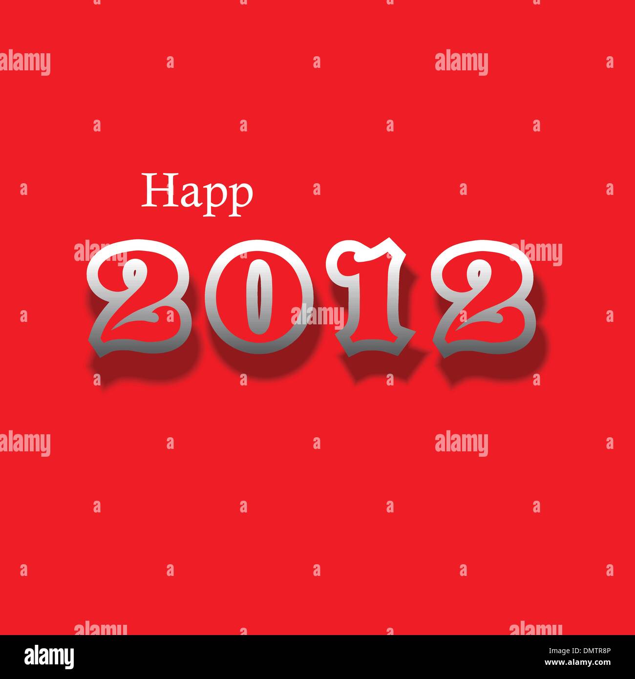 Bonne année 2012 Nouveau modèle de conception de l'année par la couleur rouge. Illustration de Vecteur