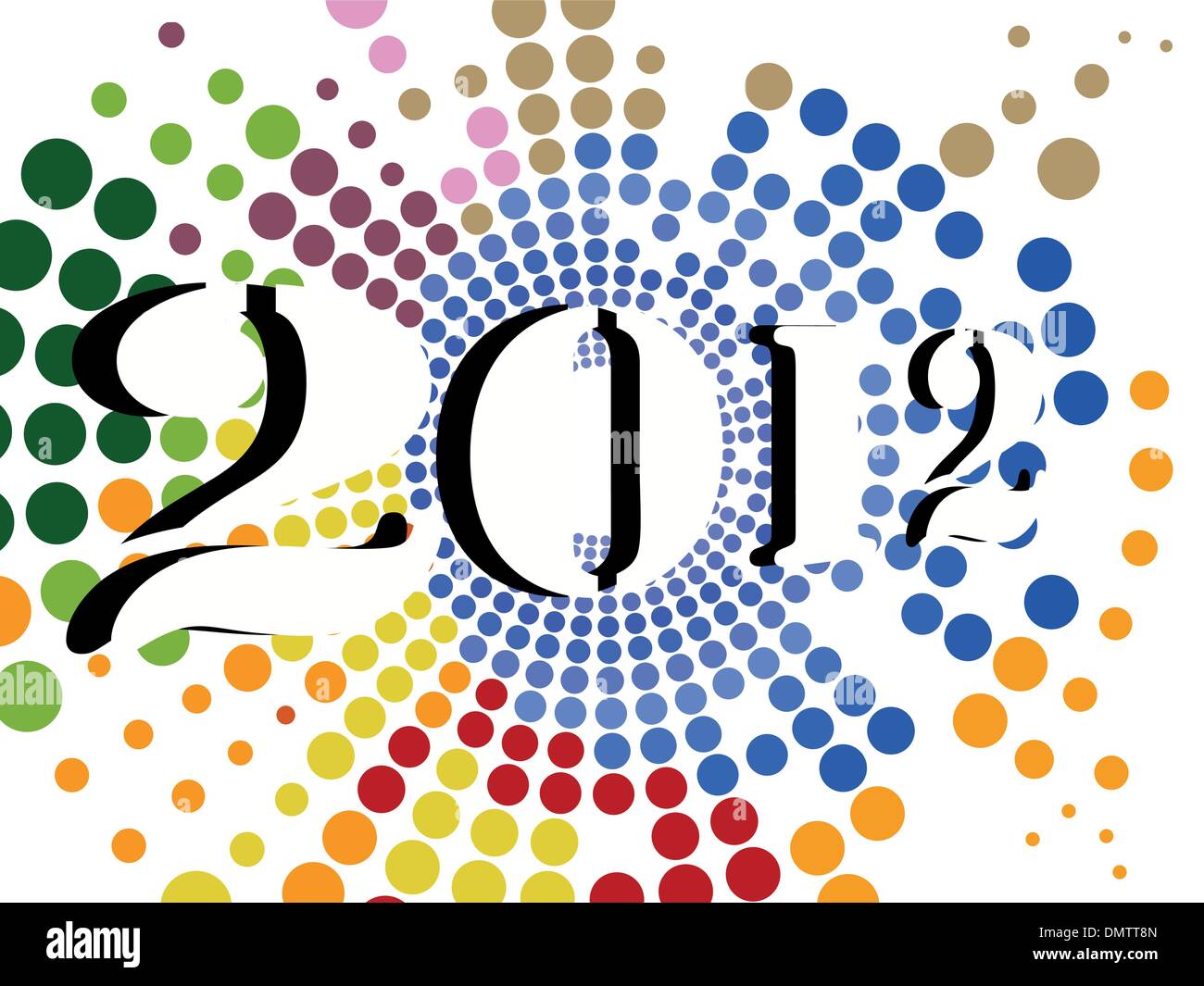 Dotted background coloré vecteur avec 2012 Illustration de Vecteur