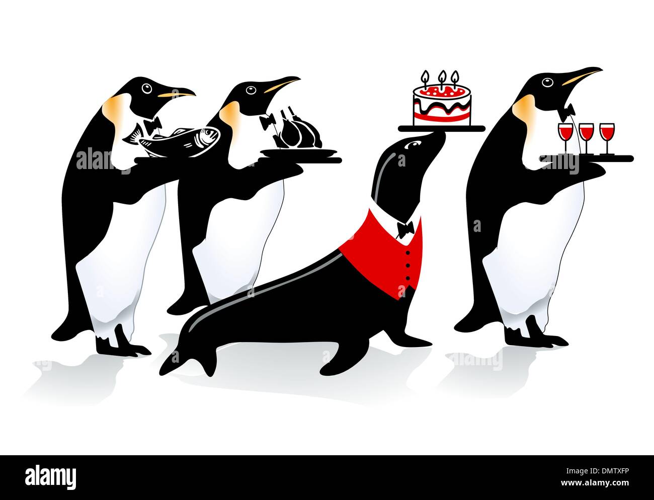 Penguin anniversaire Illustration de Vecteur