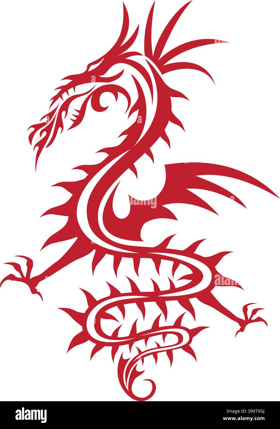 Dragon Rouge, vector Illustration de Vecteur