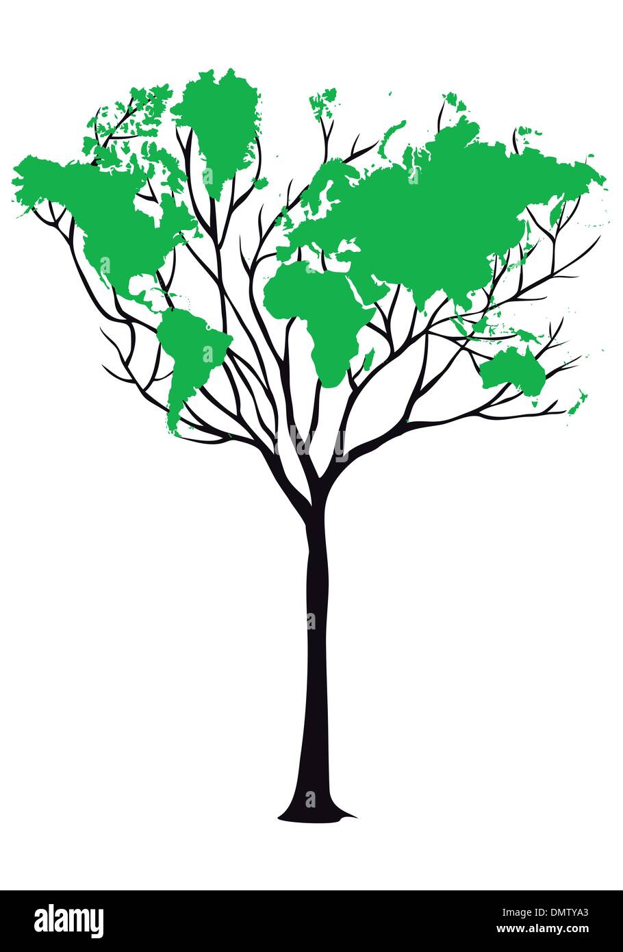 Carte du monde arbre, vector Illustration de Vecteur