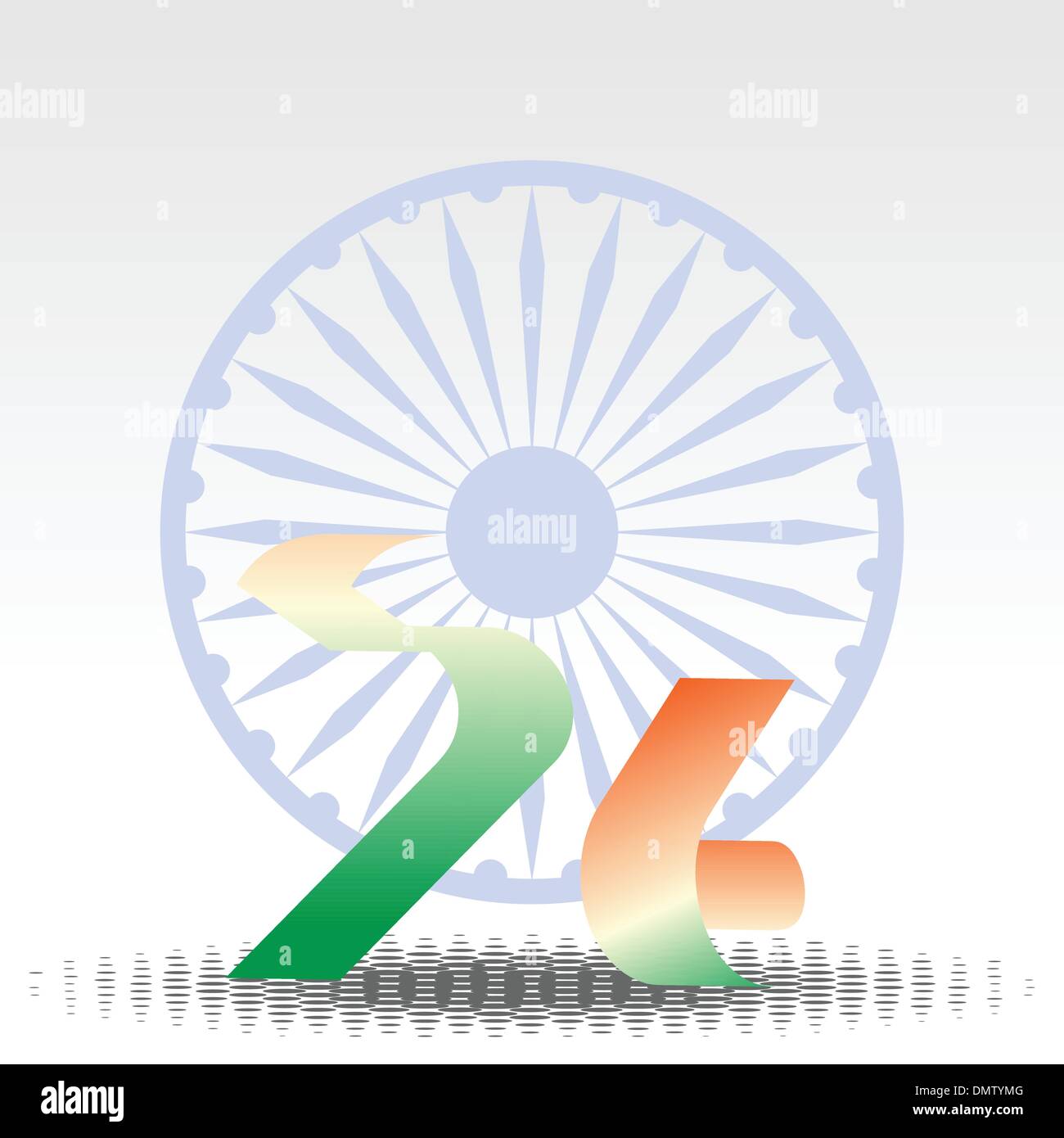 Vector illustration, le texte 3D des 26 et Asoka roue pour Republic Illustration de Vecteur